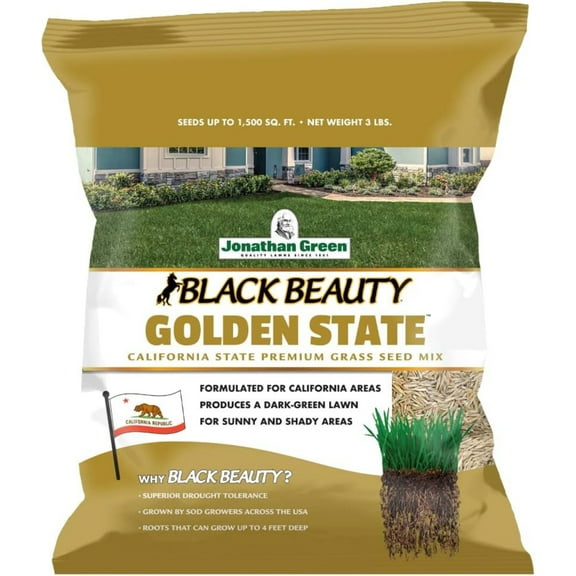 Jonathan Green Black Beauty Golden State California Cool Season Grass Seed, 3lb