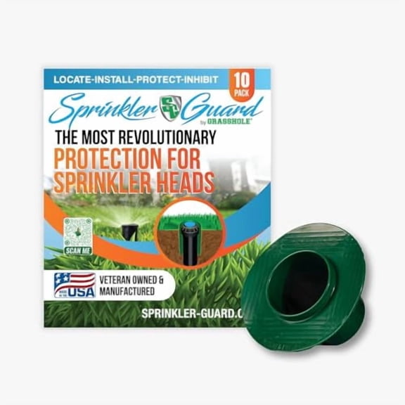 GRASSHOLE Sprinkler Head Guard Protector - Donut-Style, Prevents Mower Damage - 10 Pack - ABS Plastic