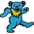 thumbnail image 1 of GRATEFUL DEAD DANCING BEAR - BLUE, Officially Licensed, Iron-On / Sew-On, Embroidered PATCH - 5", 1 of 2