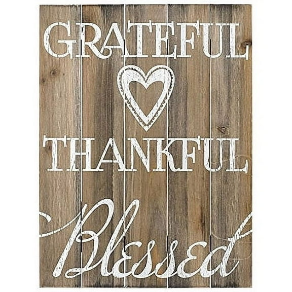 GRATEFUL - THANKFUL - BLESSED Box Sign by Malden