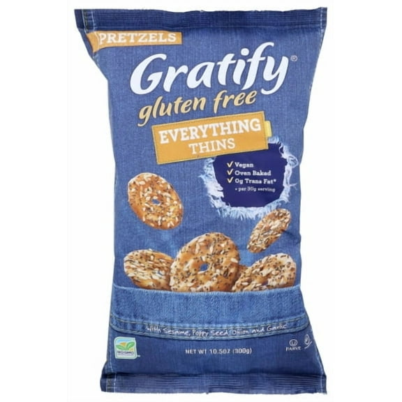 GRATIFY PRTZL EVERTYHING THINS GF-10.5 OZ -Pack of 6
