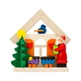 thumbnail image 1 of Alexander Taron 3" Warm and Vibrant Handcrafted Wooden Santa with Train and House Graupner Ornament, 1 of 2