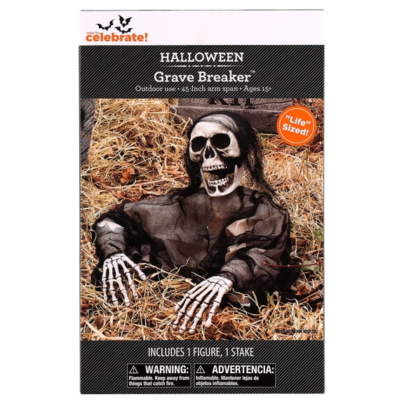 Grave Breaker Outdoor Decoration, Black, 45", Halloween by Way To Celebrate