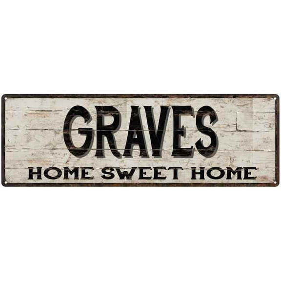 GRAVES Rustic Home Sweet Home Sign Gift 6x18 Metal Decor 206180084340
