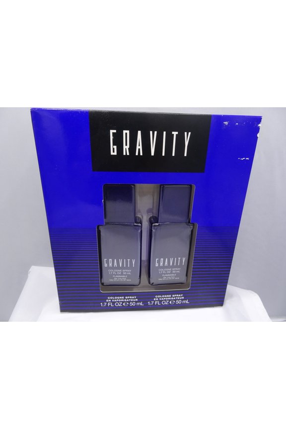 GRAVITY BY COTY 2 PC GIFT SET - TWO 1.7 OZ COLOGNE SPRAY NEW BOXED FRESH