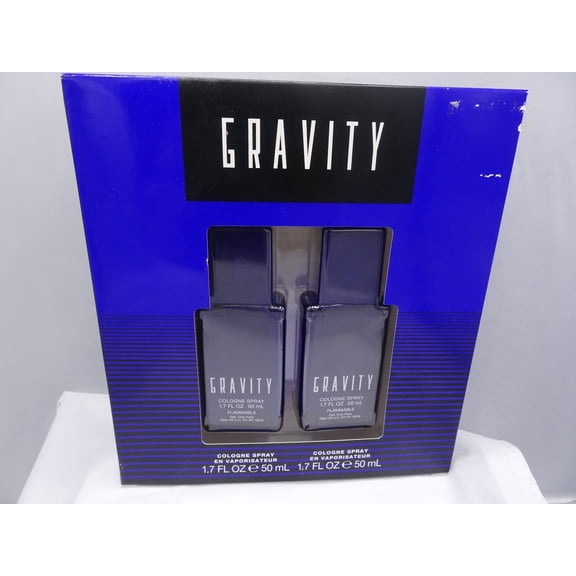 GRAVITY BY COTY 2 PC GIFT SET - TWO 1.7 OZ COLOGNE SPRAY NEW BOXED FRESH