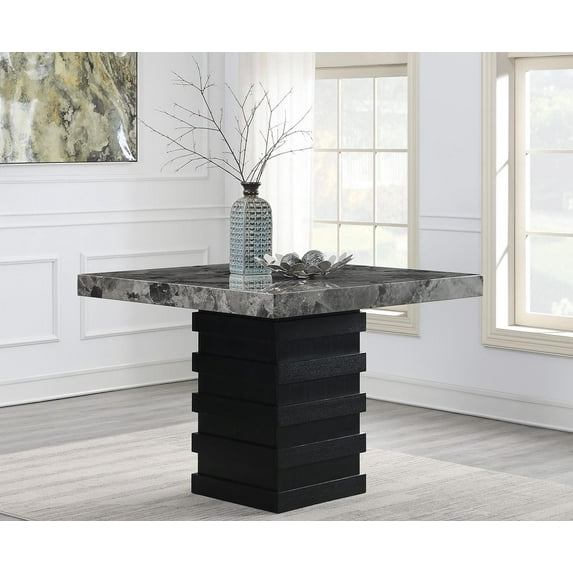 GRAY FAUX MARBLE COUNTER TABLE