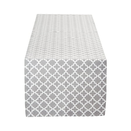 GRAY LATTICE TABLE RUNNER 14x72