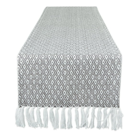 DII Mini Diamond Jacquard Fringe Table Runner