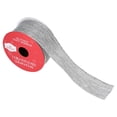 thumbnail image 1 of Metallic Silver Burlap Wired Edge Christmas Ribbon, 1.5" x 15', by Holiday Time, 1 of 5