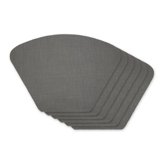 GRAY SOLID ROUND TABLE PLACEMAT SET/6