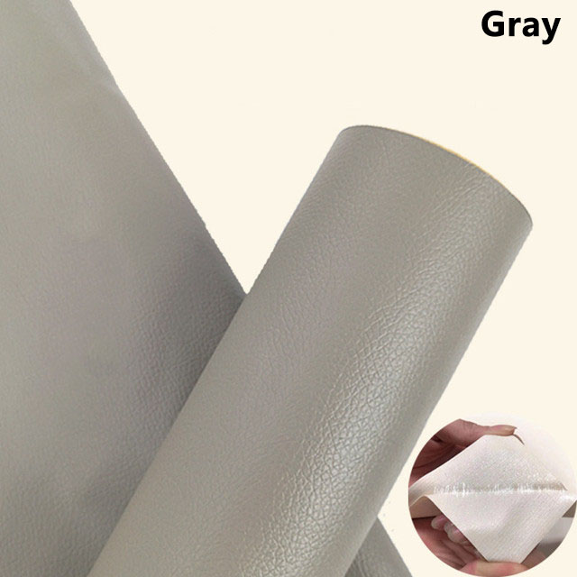 GRAY SelfAdhesive Leather Fabric Repairing Patch Stickon for