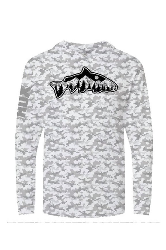 , Gray/White Camo Hoodie, Size XL, 1 Piece