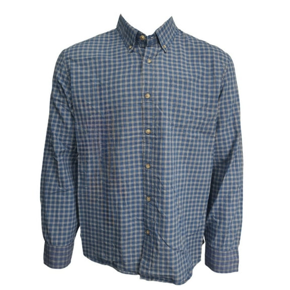 GRAYERS Men's Malcolm Indigo Check Button-Down Shirt, Blue, XX-Large