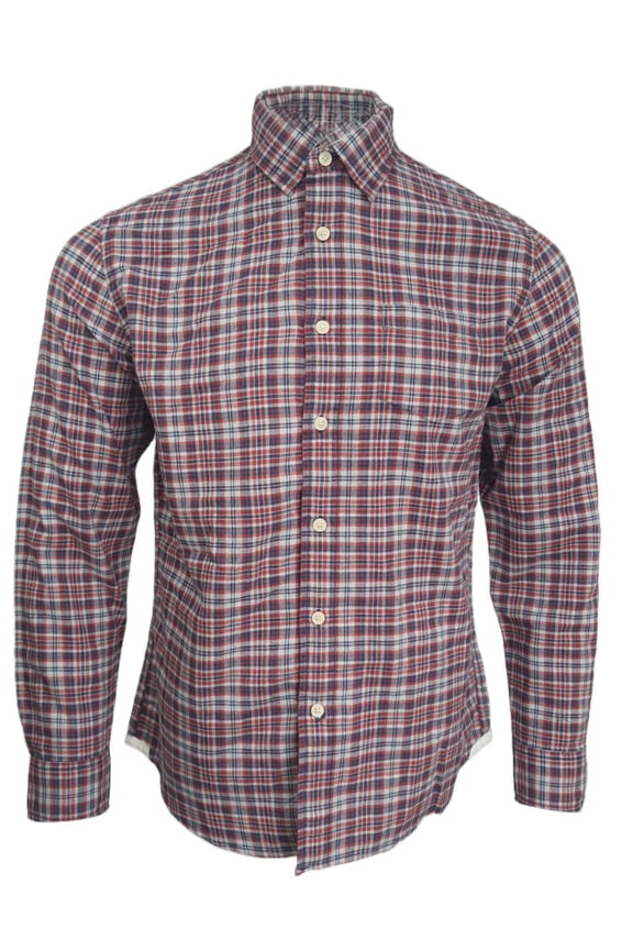 Men's Wookey Cotton Button-Down Shirt, Red, Large