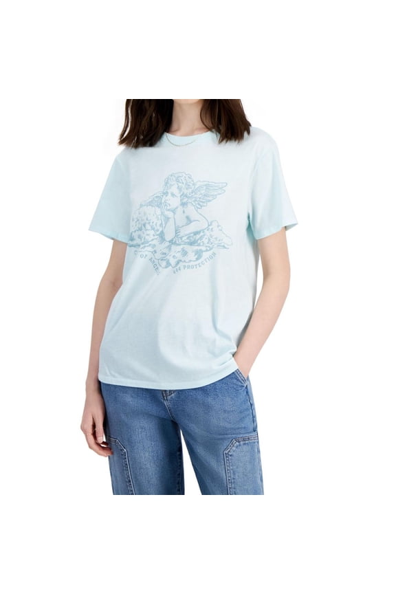 GRAYSON/THREADS Womens Cherub City Of Angels Graphic T-Shirt, Blue, X-Small