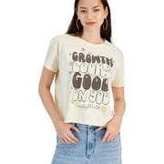 GRAYSON THREADS GRAYSON/THREADS Womens Growth Graphic-Print Tee Graphic T-Shirt, Beige, Juniors, Medium