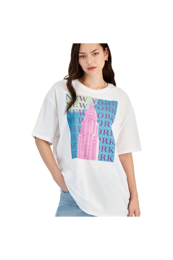 GRAYSON/THREADS Womens New York Graphic T-Shirt, Multicoloured, Juniors, X-Small