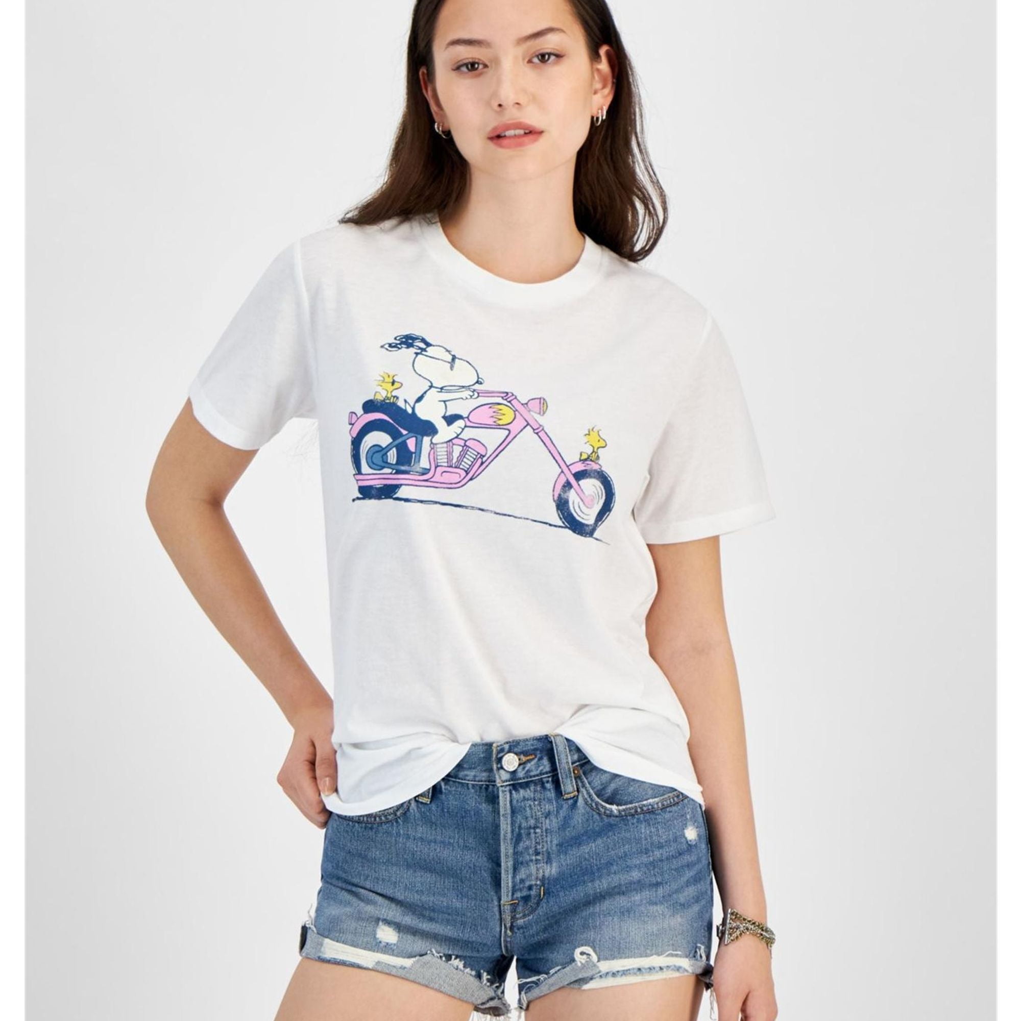 GRAYSON THREADS GRAYSON/THREADS Womens Snoopy Graphic T-Shirt, Multicoloured, Juniors, X-Small