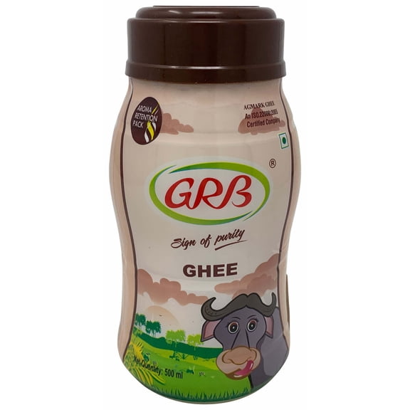 GRB Pure Buffalo Ghee - 500 Ml (16.9 Fl Oz)