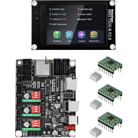 GRBL Shield Laser Control Card MKS DLC32 V2.1 TS35 LCD CNC Upgrade Controller for Mini Printer Engraving Marking Machine (Set*12)