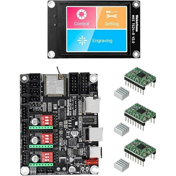 GRBL Shield Laser Control Card MKS DLC32 V2.1 TS35 LCD CNC Upgrade Controller for Mini Printer Engraving Marking Machine (Set*12)