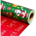 thumbnail image 1 of GRD Christmas Wrapping Paper, Reversible Green Christmas Tree, Santa Claus Design Gift Wrapping Paper, Mini Roll (17 Inch X 32.8 Feet), 1 of 13