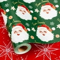 thumbnail image 1 of GRD Christmas Wrapping Paper, Reversible Green Santa, Red Snowflake Design Gift Wrapping Paper Suitable for Christmas, Mini Roll (17 Inch X 32.8 Feet), 1 of 13