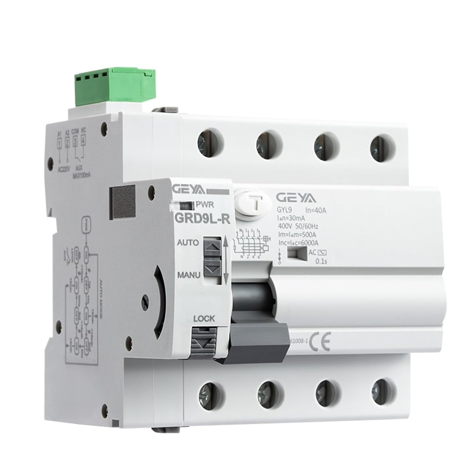 GRD9L 6KA ELCB RCCB 4 Pole Automatic Reclosing Device Remote Control ...