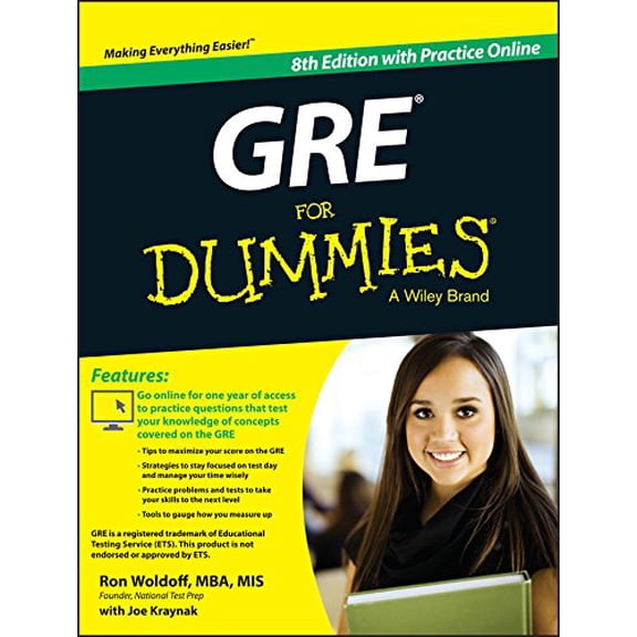 Pre-Owned GRE For Dummies: with Online Practice Tests Paperback