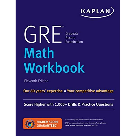 Pre-Owned Kaplan Test Prep GRE Math Workbook: Score Higher with 1,000+ Drills & Practice Questions, (Paperback)