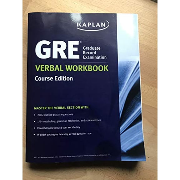 Pre-Owned GRE Verbal Workbook Course Edition, 9781506200927, 1506200923, Paperback,
