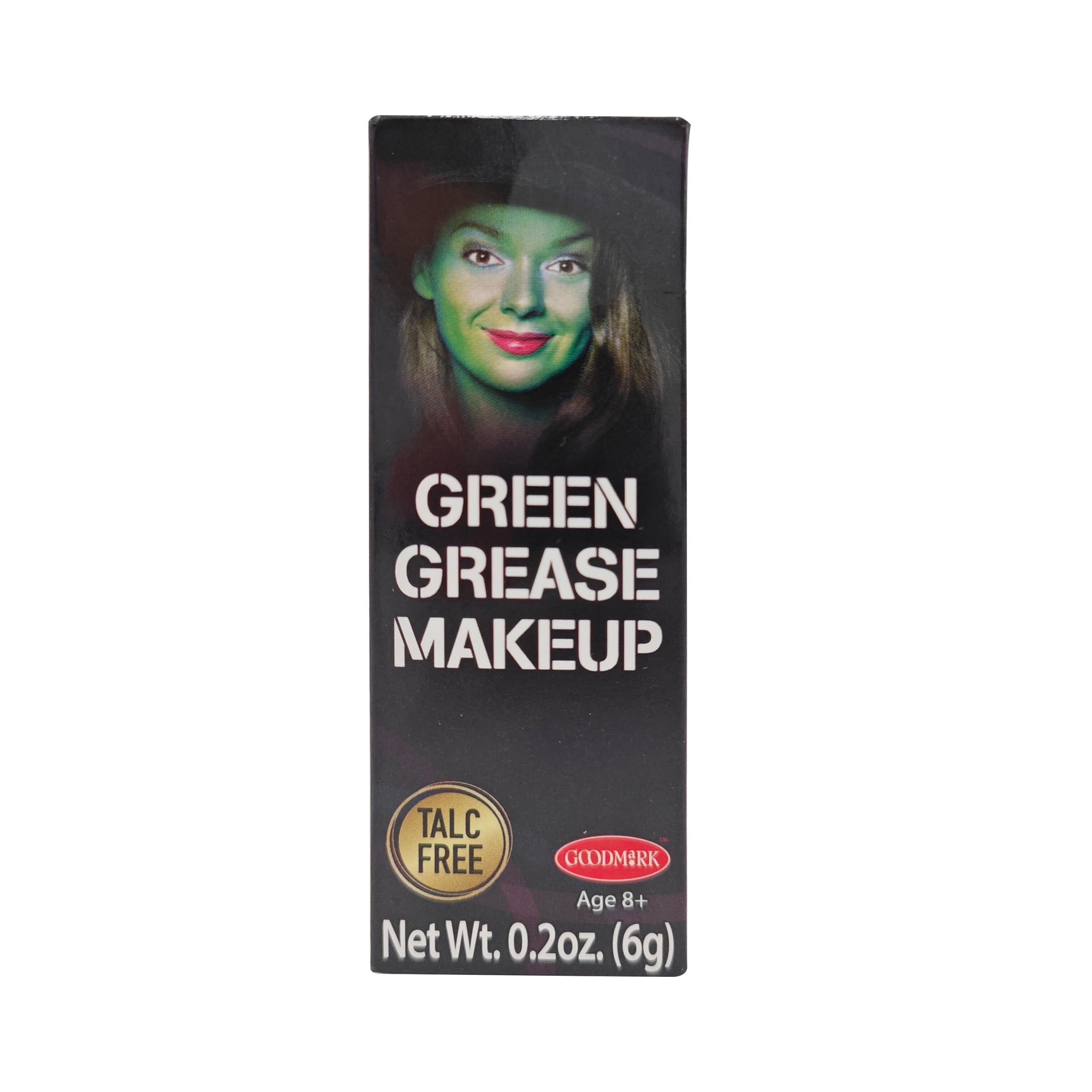 Grease Makeup, Green, 0.2oz, Halloween Make-Up for Adults by Goodmark