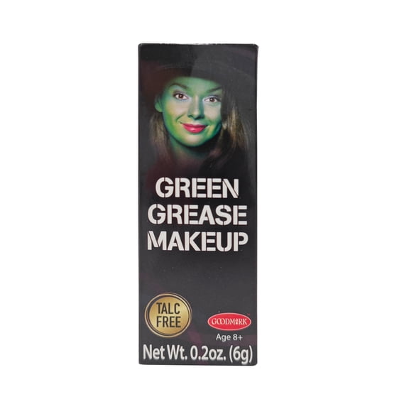 Grease Makeup, Green, 0.2oz, Halloween Make-Up for Adults by Goodmark