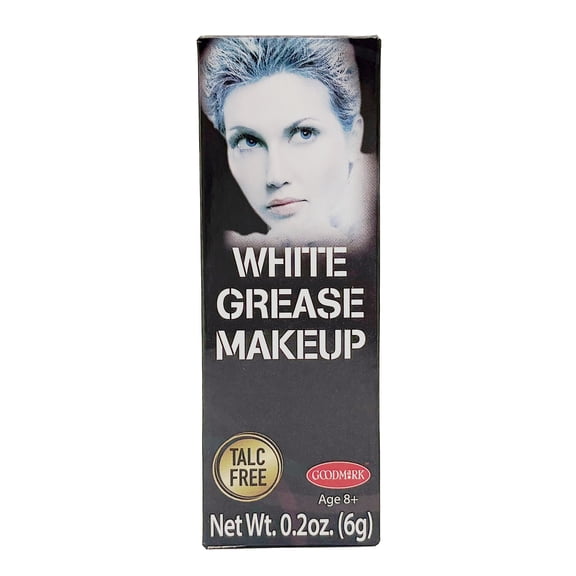 Grease Makeup, White, 0.2oz, Halloween Make-Up for Adults by Goodmark