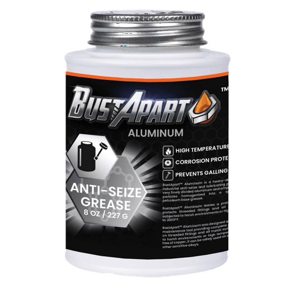 GREASECO BustApart Aluminum - Aluminum Anti Seize Grease Brushtop - 8 OZ