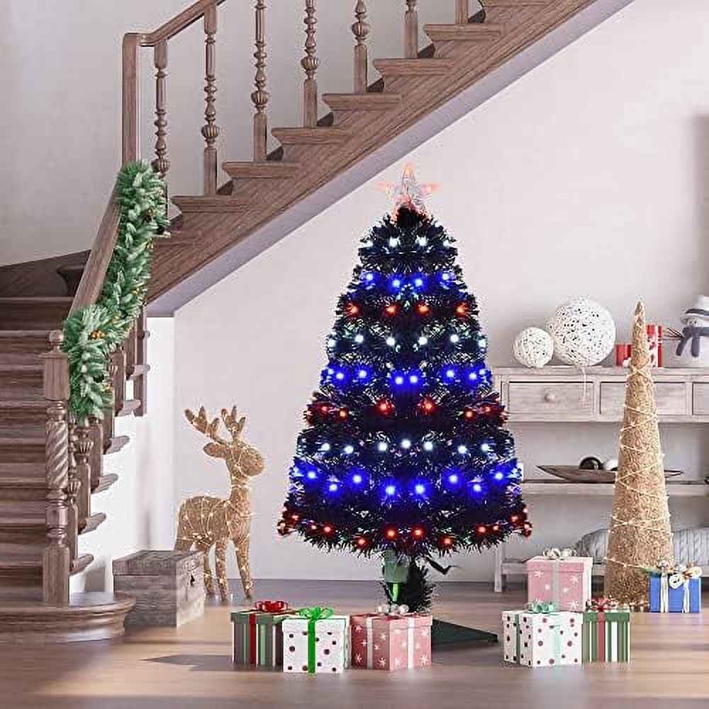 GREAT 3FT Christmas Tree, PreLit Small Xmas Tree W/Multicolored Lights