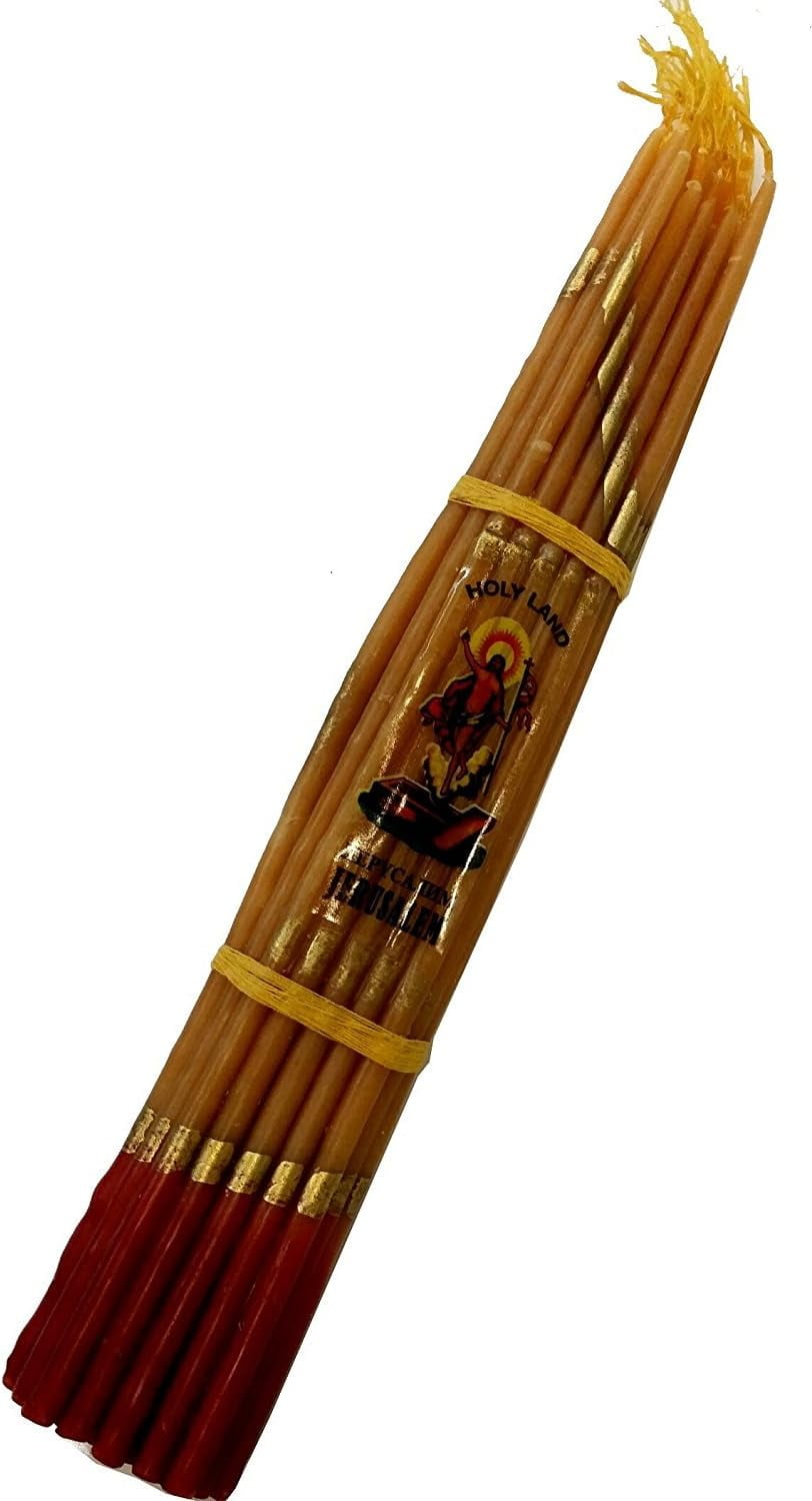 GREAT Beeswax Holy Fire Easter Candles From Jerusalem 33 Candles