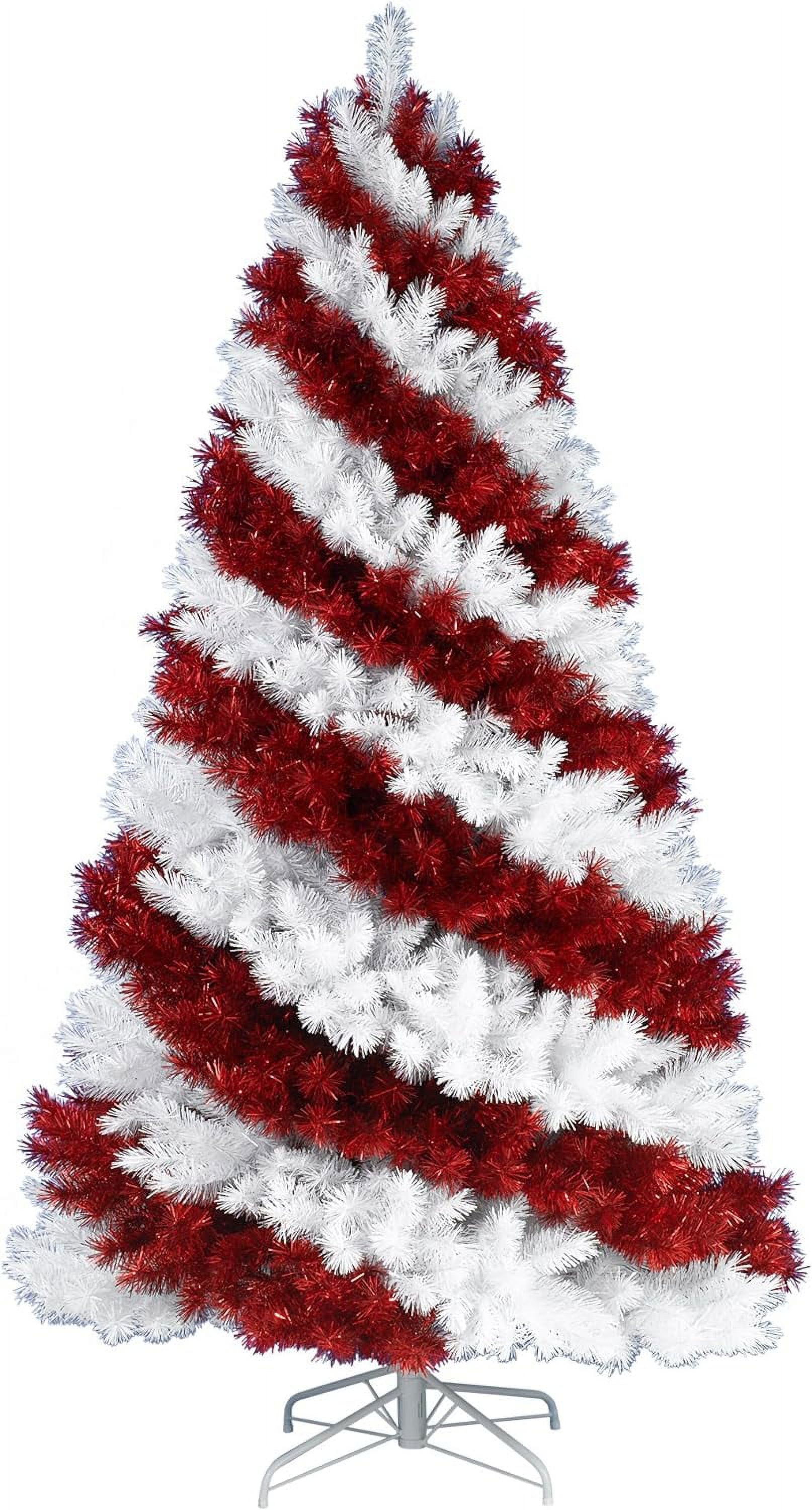GREAT Candy Cane Artificial Christmas Tree 7 Ft Unlit Full Profile