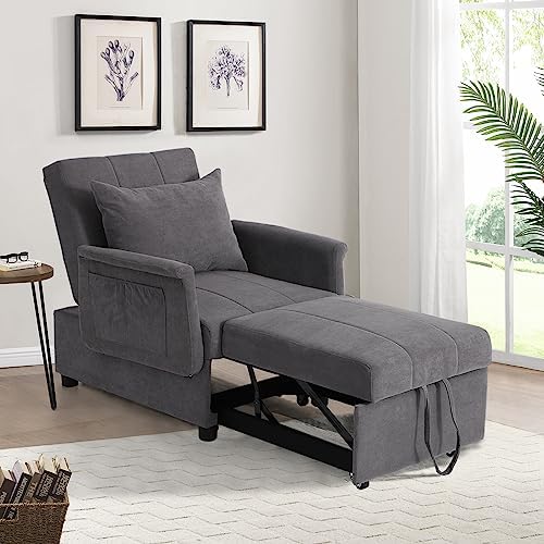 GREAT Convertible Chair Sleeper, 3In1 Chair Bed Pull Out Sleeper