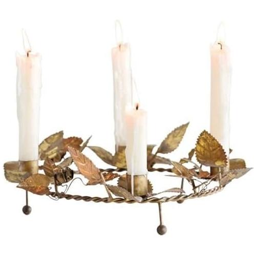 GREAT Rustic Metal Advent Wreath Candle Holder