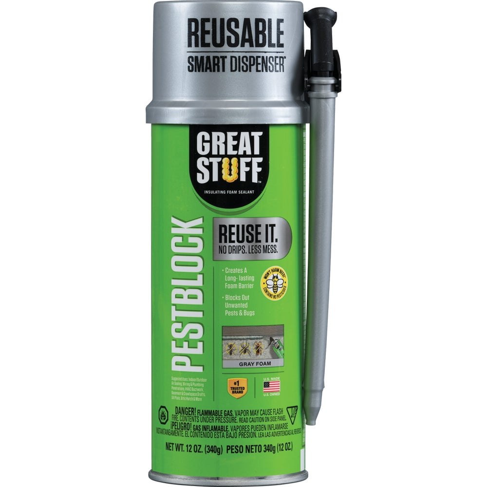 GREAT STUFF 99112809, Spray Plastic, Grey Flexible Industrial Sealant, 12 Oz
