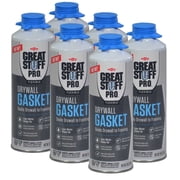 GREAT STUFF PRO Flexible Drywall Gasket - 18 oz, One Component, Water Based, Air Cured, Drywall Sealant. Pack of 6. for Use Only with Great Stuff Pro Gasket Dispensing Gun Not Included