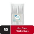 thumbnail image 1 of Great Value Disposable Plastic Cups, Clear, 16 oz, 50 Count, 1 of 5