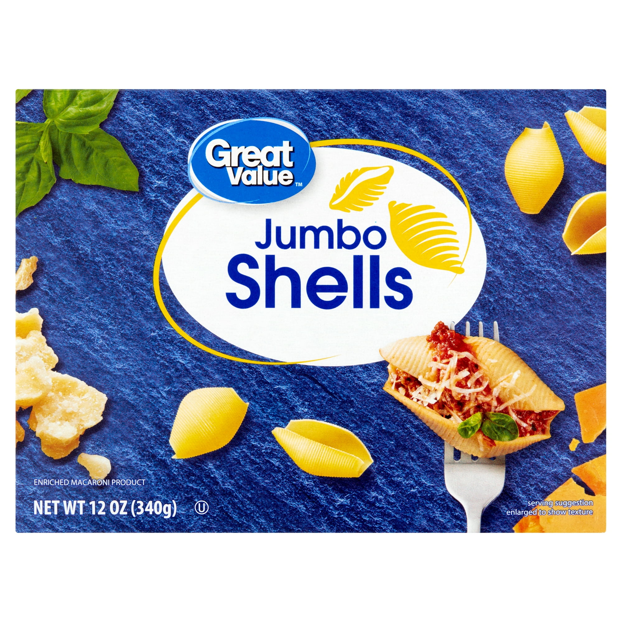 GREAT VALUE JUMBO SHELL 12 OZ GREAT VALUE JUMBO SHELL 12 OZ
