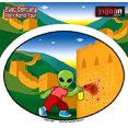 thumbnail image 1 of GREAT WALL ALIEN STICKER - Alien On the Wall Orignal Artwork In / Out Door Die-Cut Sticker - 4.75" x 3.66", 1 of 1