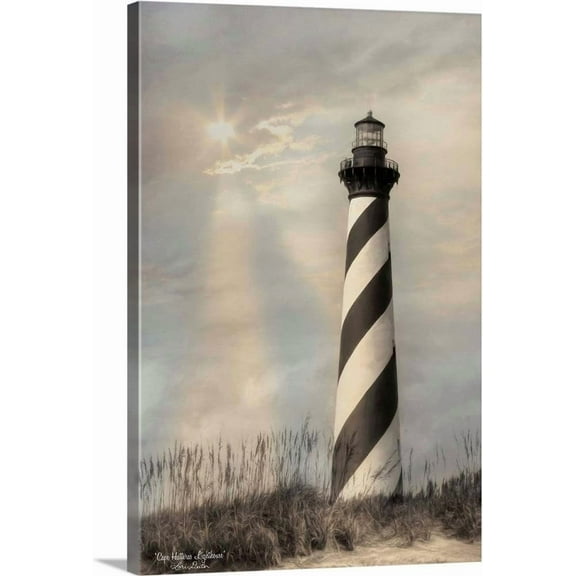 GREATBIGCANVAS Cape Hatteras Lighthouse Canvas Wall Art Print, Lighthouse Home Decor Artwork, 12"x18"