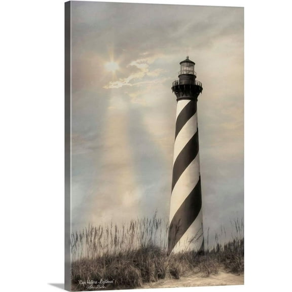 GREATBIGCANVAS Cape Hatteras Lighthouse Canvas Wall Art Print, Lighthouse Home Decor Artwork, 16"x24"