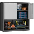thumbnail image 1 of GREATMEET 31" H Metal Garage Storage Cabinets,Wall Cabinet Storage,Lockable Wall Mount Cabinet, Metal Wall Cabinet for Garage Office Utility Room, Black&Grey, 1 of 15