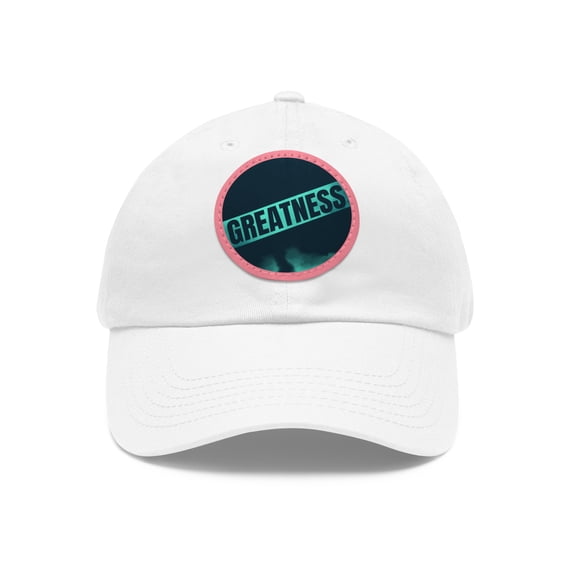 GREATNESS Dad Hat with Leather Patch (Round)